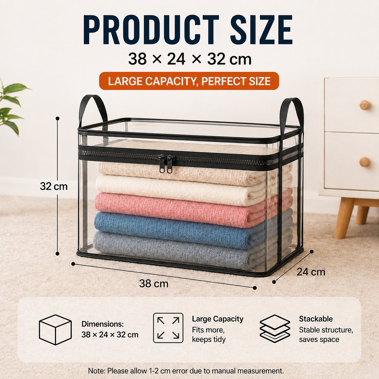 ✅ Kalveria® Portable Large Heavy-Duty Thick Plastic Clear Storage Box