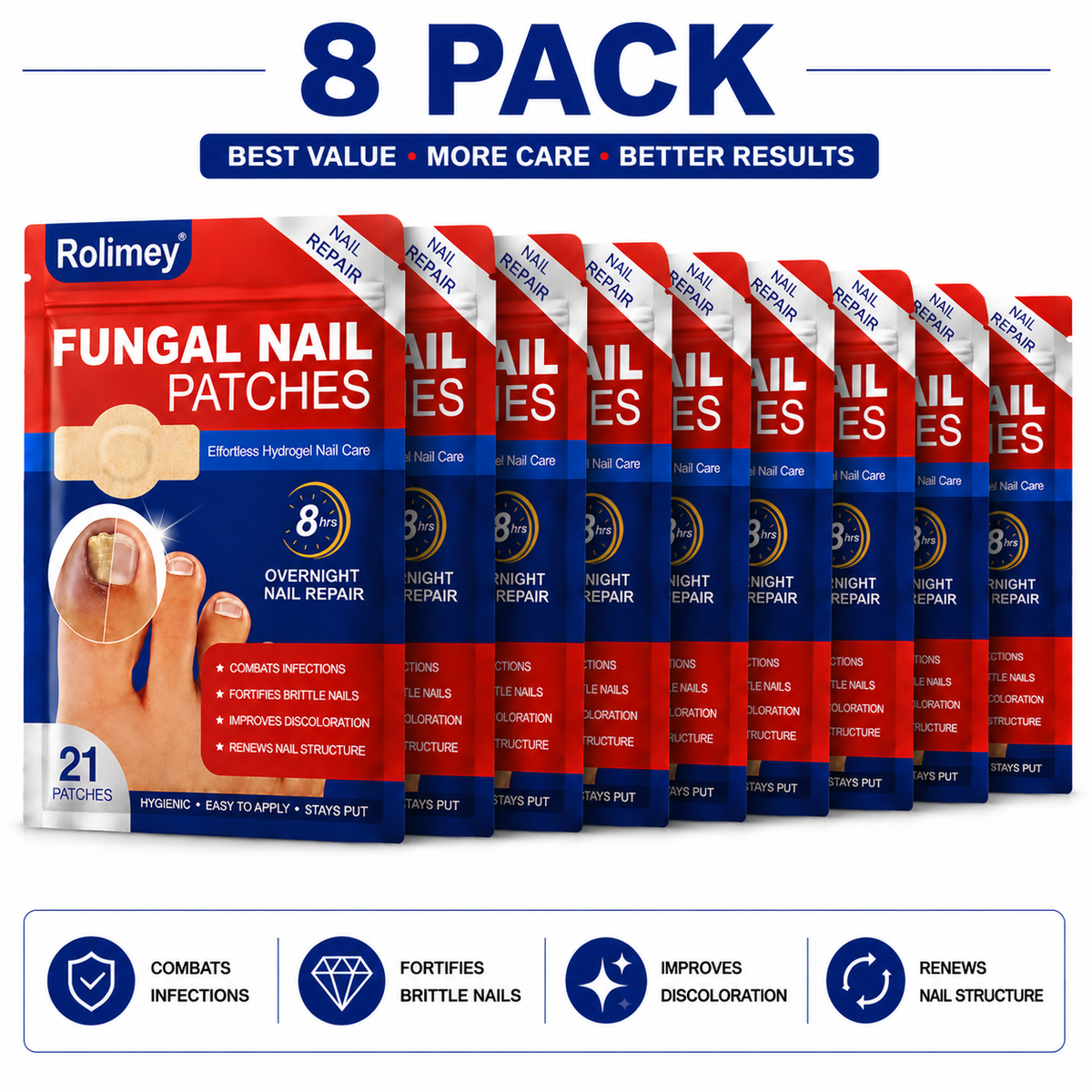 π FUNGEX Overnight Nail Repair Patches - Thick & Yellow Nail Care