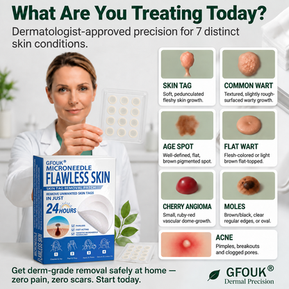 🔥 𝐎𝐟𝐟𝐢𝐜𝐢𝐚𝐥 𝐒𝐭𝐨𝐫𝐞 | GFOUK®👩‍⚕️ Botanical Microneedle Hydrocolloid Patch (For Skin Tags, Small Skin Growths, Warts, Moles, Age Spots & Pigmentation Concerns)