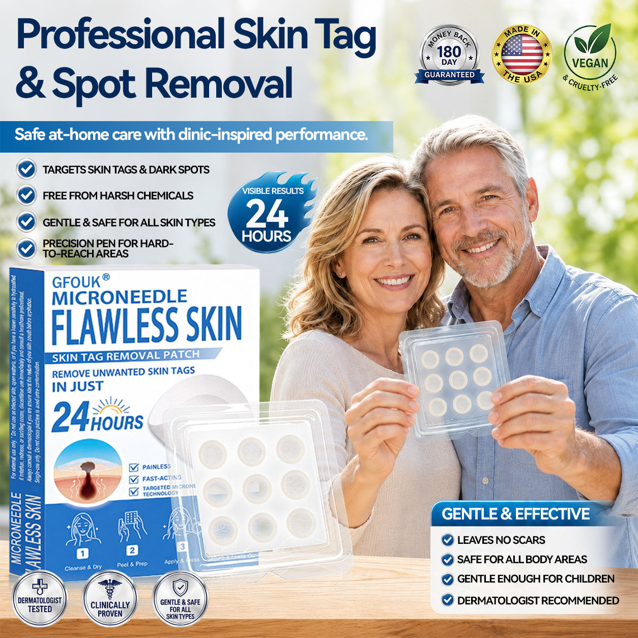 👩‍⚕️🏆 𝐎𝐟𝐟𝐢𝐜𝐢𝐚𝐥 𝐒𝐭𝐨𝐫𝐞 | GFOUK® 🌿 Botanical Microneedle Hydrocolloid Patch (For Skin Tags, Small Skin Growths, Warts, Moles, Age Spots & Pigmentation Concerns)