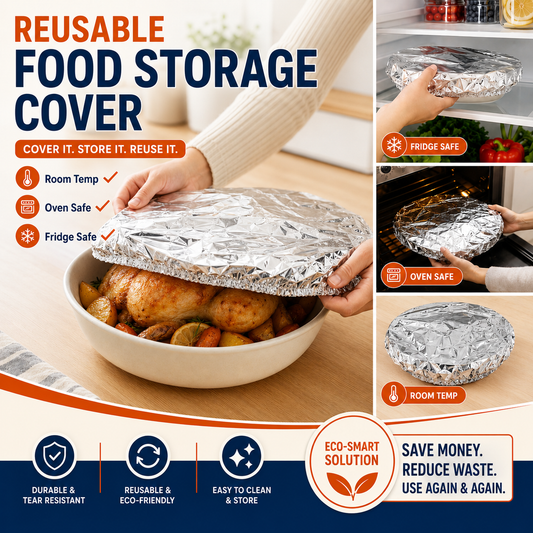Reusable Heat-Locking Aluminum Foil Food Cover