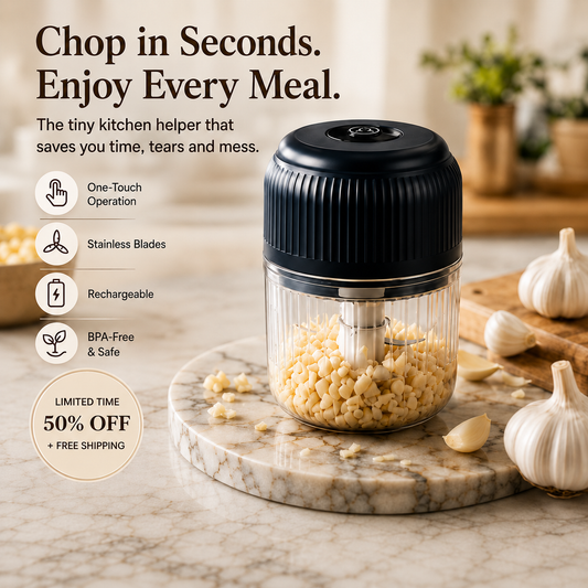 🔥Final 3 Hours: 50% OFF - Cordless Electric Garlic Chopper & Mincer