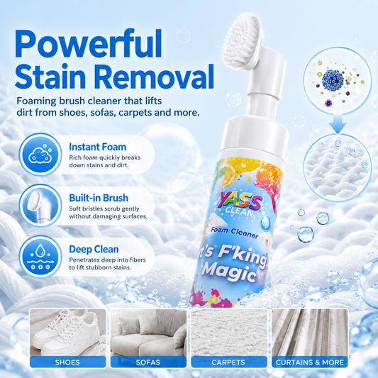 ⏳Last Day 50% OFF⏳- 🧹Clean Magic Foam Cleaner for Carpets & Upholstery – Pet Stain & Odour Remover with Cleaning Brush🧼🪄