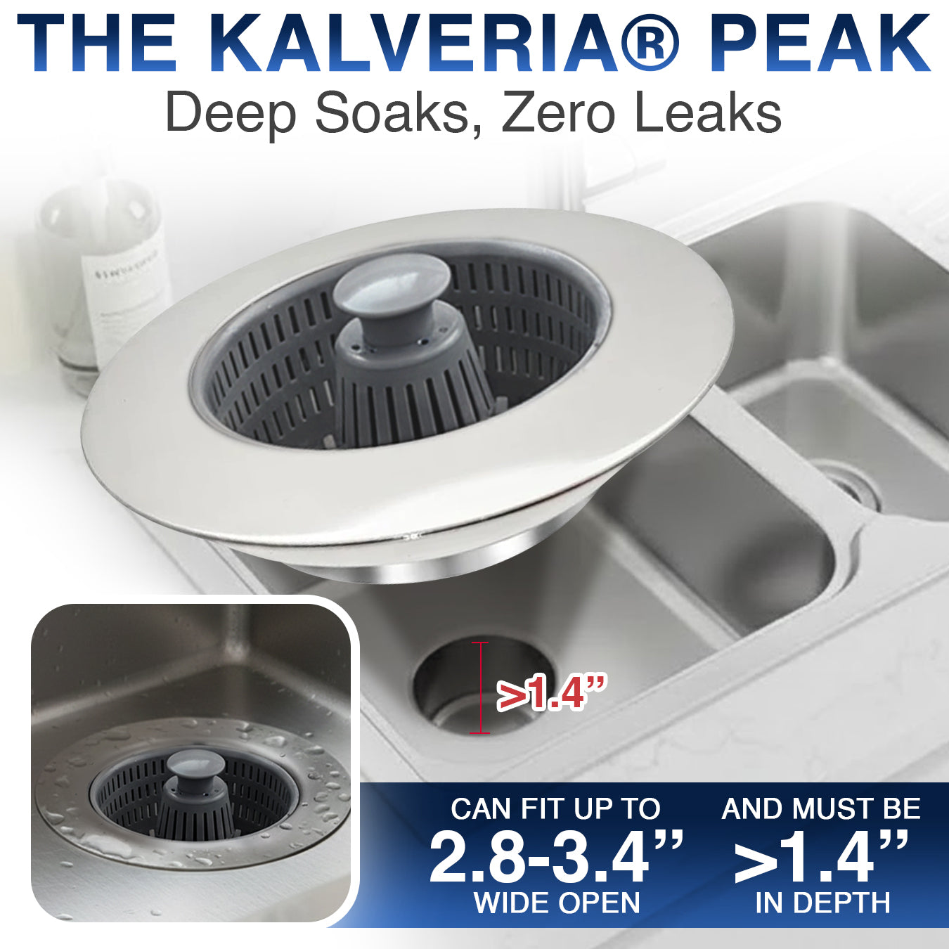 🚰 Kalveria® Kitchen Sink Drain Strainer and Stopper